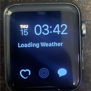 Apple Watch Series 3 42MM with bands, protective case, and charger